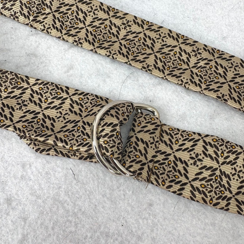 Old Navy Woven Silk D-Ring Belt Tan Brown Women‎ Small Vintage Y2K Boho Academic